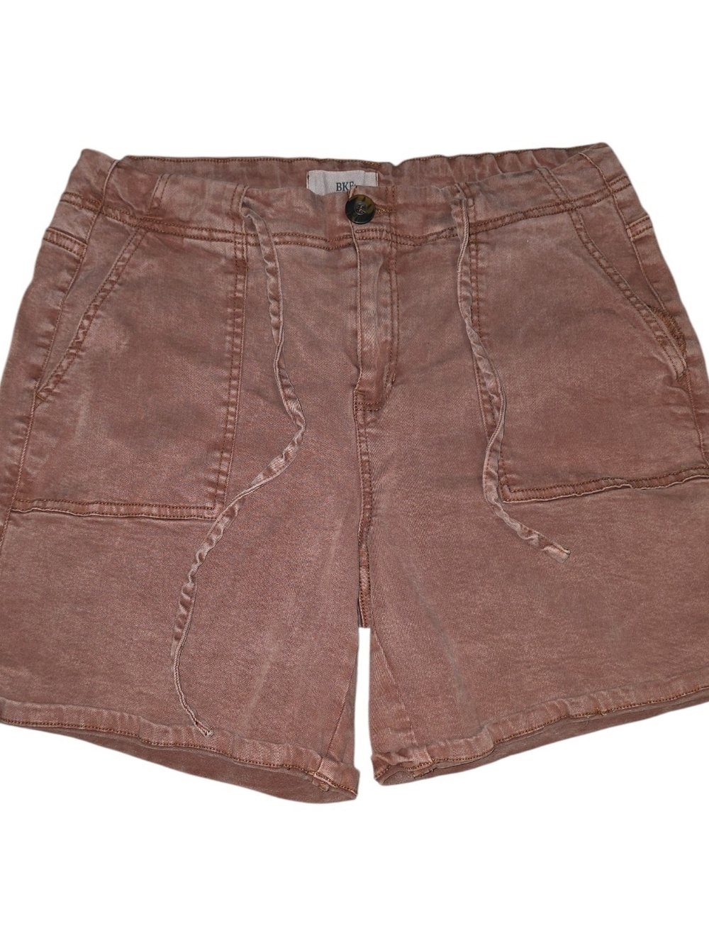 BKE Washed Brown Drawstring Bermuda Shorts